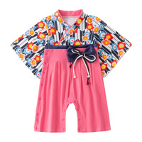 Costume Yukata japonais en coton style kimono pour bébé fille, tenue de fête pour nouveau-né Kawaii samouraï, HCCB-003