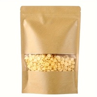 Sacs Doypack en papier kraft brun mat biodégradable avec fermeture éclair et fenêtre transparente pour l'emballage de thé, café, collations et aliments