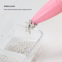 Stylo magnétique 3-en-1 à double tête pour gel ongles effet œil de chat, avec perles en acier et outil à chaîne de perles, pour motifs floraux