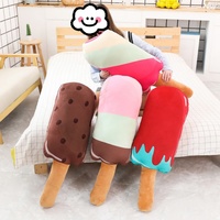 Coussin créatif 3D en forme de crème glacée, jouet en peluche, cône de gâteau, alimentaire, super doux, pour anniversaire, oreiller de tête de lit