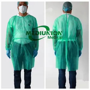 Ropa médica protectora desechable, BATA DE AISLAMIENTO médico PP/PE/SMS para médico de Hospital