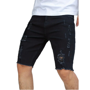 Pantalones Cortos de Mezclilla Casuales para Hombre, Corte Recto Clásico, Cinco Bolsillos, Transpirables, Cintura Media, para Verano - Product Image 1