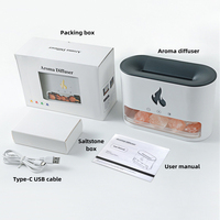 Humidificateur de bureau Usb d'aromathérapie en pierre de sel parfum de feu 3D 250ml