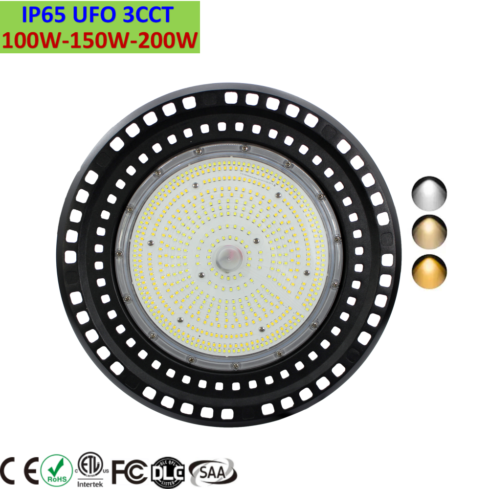 7 лет гарантии DLC ETL SAA CE одобренный IP65 highbay светодиодный светильник 140-170LM/W 100W 150W 200W 240W UFO светодиодный светильник высокого уровня