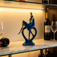 SWAITE Sculpture en résine blanc-or moderne et minimaliste, style luxe léger, base en forme de cœur, décoration d'intérieur pour salon