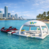 Plateforme flottante pour yacht avec toboggan, canapé aquatique et auvent, en PVC écologique, fabriqué en Chine