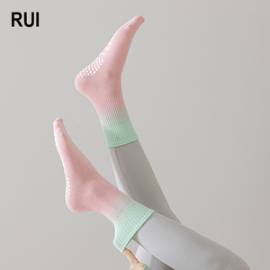 RUIQUWIN Custom Sublimation Spring <b>Gym</b> Yoga <b>Socks</b> Pilates Grip Non Slip Quick Dry Breathable Cotton Women <b>Men</b> Sport Fitness - Product Image 1