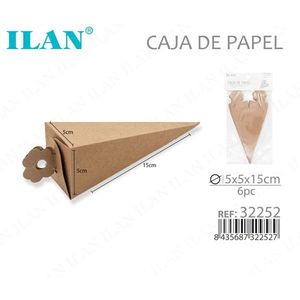 Scatola in Carta Kraft 5x5x15 Cm, Cappello da Festa Pieghevole a Cono - Product Image 1