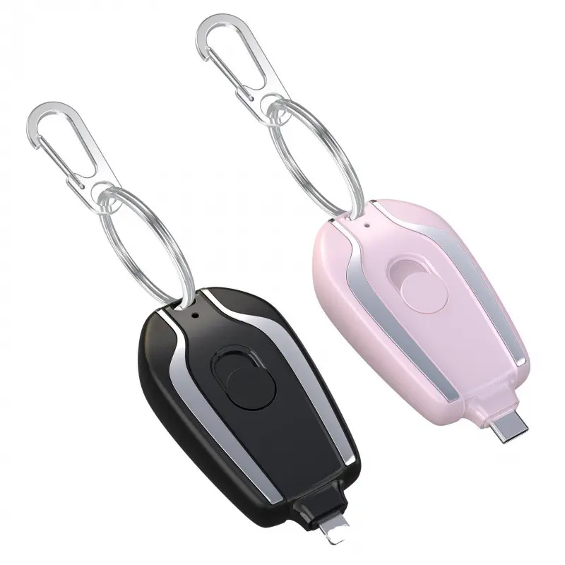 Portable Mini Keychain Power Bank Emergency Pod Charger 1300mah mini powerbank For Phone iPhone Type-C