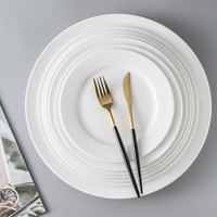 Platos de Porcelana Blanca de Calidad Hotelera, Platos de Servir Grandes de Cerámica de 9-14 Pulgadas para Restaurante, Banquete, Boda