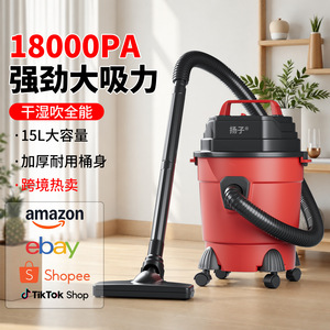 Yangzi <b>Electric</b> Canister Vacuum Cleaner 20L Wet Dry Dual Use High Suction Power with Flat Nozzle for Home Cleaning - Product Image 2