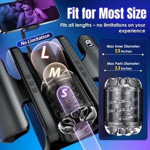 Jouets sexuels pour hommes Masturbateurs masculins 9 modes de poussée Chatte de poche avec une distance de poussée de 12 cm avec support de <span class=keywords><strong>téléphone</strong></span> et poignée pliable % - Product Image 5