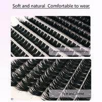 Cils synthétiques segmentés pour le commerce transfrontalier, faux cils à bouquets individuels, naturels, bouclés, épais, style européen, très demandés pour le DIY