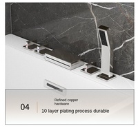 Baignoire d'angle encastrée rectangulaire moderne pour salle de bain, avec hydromassage et jets d'air, pour SPA intégré