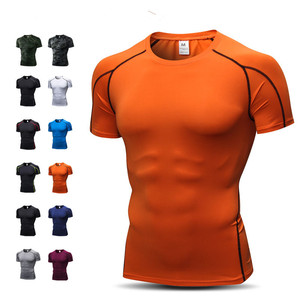 Men Fitness Short Sleeve Sports t Shirt Quick Dry Breathable Training <b>Tight</b> Plain t Shirts - Product Image 2