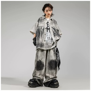 Camisetas Holgadas <span class=keywords><strong>de</strong></span> Moda Urbana para Niños, Ropa <span class=keywords><strong>de</strong></span> Actuación Hip-Hop, Conjuntos <span class=keywords><strong>de</strong></span> Baile Modernos y Elegantes para Niñas - Product Image 3