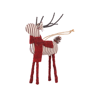 Ornement suspendu en forme de renne à carreaux rouge et noir avec écharpe douce pour sapin de Noël, couronne, cabane, boutique, décoration saisonnière - Product Image 2