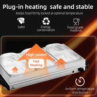Équipement de cuisine électrique ensemble de chauffe-plats pour buffet de table en acier inoxydable