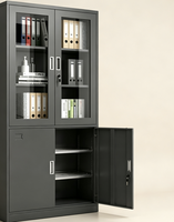 Armoire de rangement de documents moderne en acier inoxydable pour atelier, maison, bureau, armoire à dossiers verrouillable à 4 portes