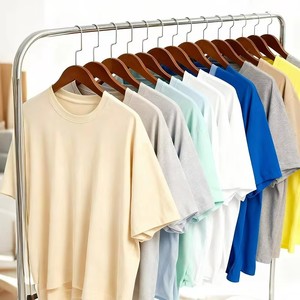 Camiseta de Algodón Grueso con Logotipo Personalizado, Estilo Urbano Americano, Talla Grande, de Alta Calidad, Informal para Hombre - Product Image 1