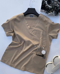 Uniformes Médicos de Excelente Calidad en Tela Elástica Unisex para Hombres y Mujeres en Color Caqui, Blanco, Rojo, Rosa y Azul, Conjuntos de Uniformes para Spa - Product Image 3