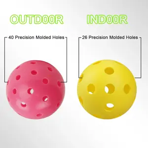 Low elasticity 74MM Injection Molding Pickleball Plastic Practice Pickle ball Indoor for Kids