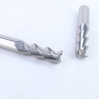 Fraise à queue carrée en carbure monobloc à 3 cannelures pour aluminium, à hélice élevée, polie, à queue droite, outil CNC