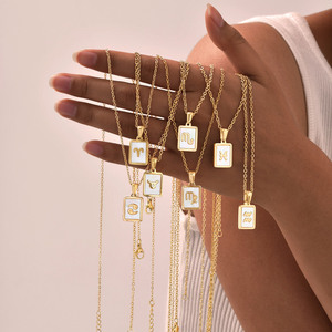 Maßgefertigte Edelstahl 18K Vergoldete Langlebige Einfache <span class=keywords><strong>Sternzeichen</strong></span>-Anhänger Halsketten für Frauen Lässiger Modeschmuck - Product Image 1