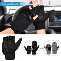 Gants d'hiver unisexes, imperméables, thermiques, pour sports de plein air, avec rabat pour les doigts