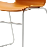 Chaise de conférence moderne orange, ergonomique, avec dossier perforé, siège en plastique, structure métallique, pour réunions, salles de classe, auditoriums