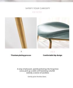 Muebles <span class=keywords><strong>para</strong></span> el hogar modernos <span class=keywords><strong>sillas</strong></span> de comedor de terciopelo con patas doradas <span class=keywords><strong>sillas</strong></span> de sala de estar tapizadas <span class=keywords><strong>para</strong></span> hoteles hechas de metal - Product Image 3