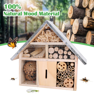 Natural madeira inseto casa estilo clássico abelha ao ar livre e joaninha Hotel pendurado design - Product Image 4