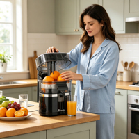 Anbolife Oplaadbare Dubbele Kop Sinaasappel Citruspers 15000RPM Draagbare Elektrische PC/ABS/PP Duurzame Sapmaker