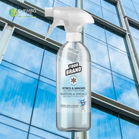 Nettoyant pour vitres et miroirs, liquide pour surfaces en verre, produit de nettoyage fabriqué en Belgique, OEM, spray nettoyant