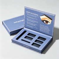 Boîte de palette de fards à paupières en papier personnalisée avec miroir et aimant, rechargeable, coffret cadeau, logo personnalisé, emballage cosmétique 4 compartiments, boîtes cadeaux