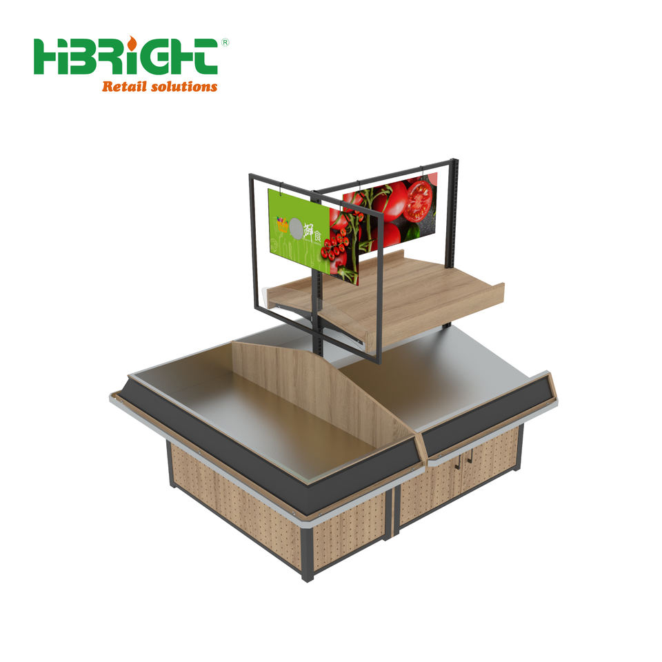 Subrack Supermarket Fresh Produce Island Display Rack Fruit Vegetable Display ...