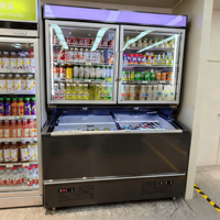 Congelador Vertical Comercial para Exhibición de Frutas y Verduras, con Alarma de Temperatura, para Almacenamiento en Supermercados y Tiendas de Abarrotes