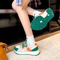 Baskets rétro color block en maille respirante avec patchwork, à lacets, à plateforme, chaussures de marche décontractées, support OEM ODM, Zapatos Casuales