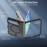 Coque de protection fine et pliable mate magnétique anti-chute avec protection de charnière pour iPhone Duo