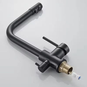 Lujo Matt Black Double Handel Agua fría caliente y filtro de agua 3 en 1 <span class=keywords><strong>Grifo</strong></span> de cocina con sistema de ósmosis <span class=keywords><strong>Grifo</strong></span> Mezclador - Product Image 5