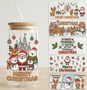 Pegatinas de Transferencia UV DTF para Vasos y Tazas de Vidrio, Personalizadas al por Mayor, Resistentes al Agua, con Relieve 3D, Adhesivas para Botellas, Alta Resolución - Product Image 1