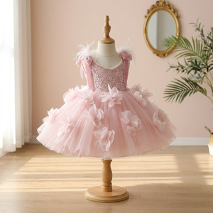 Vestido de Tul Largo Rosa Brillante para Niña, Estilo Princesa, Premium, Suave, Ligero, Transpirable, Cómodo, Ideal para Bodas - Product Image 2