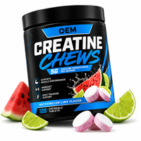 Comprimés à croquer de créatine végétaliens, sans gluten et sans OGM pour les marques de nutrition sportive Clean Label, fourniture en marque blanche OEM ODM