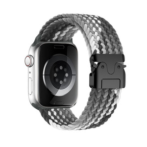 Bracelet en nylon tressé GuHe avec boucle élastique pour Apple Watch, compatible avec les tailles 44, 46, 49 et 45 mm, avec boucle parachute. - Product Image 6