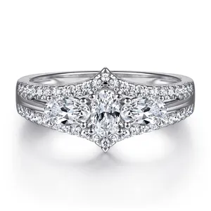 SKA TL-493 Princess Queens Crown Gemstone Ring Silver 925 CZ Zircon Diamond Wedding Women Rings Silver Factory Price