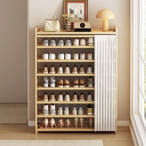 Simple <b>shoe</b> <b>rack</b>, household <b>shoe</b> <b>rack</b>, economical multi-layer dustproof bamboo <b>shoe</b> cabinet, <b>storage</b> solution. - Product Image 1