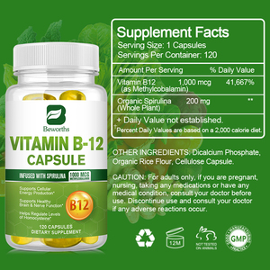 Beworths bổ sung chế độ ăn uống bổ sung bổ sung sức khỏe cho não và thần kinh bổ sung vitamin <span class=keywords><strong>B12</strong></span> Mới Về Hàng Mới Về 120 miếng - Product Image 6