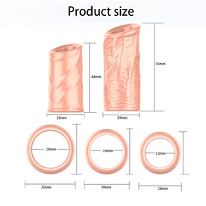 Herren TPE Cock Rings Set-5 PCS Vorhaut korrektur <span class=keywords><strong>Penis</strong></span> Ärmel mit zwei Größen Verzögerung Ejakulation Schraube Form Sexspielzeug - Product Image 6