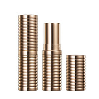 Tube de baume à lèvres en aluminium et métal pour rouge à lèvres, Tube de luxe, vide rond, en or, nouveauté