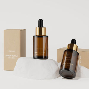 Botella <span class=keywords><strong>de</strong></span> Vidrio Esmerilado Ámbar Personalizada para Cuidado <span class=keywords><strong>de</strong></span> la Piel, 100 ml, con Gotero y Tapa Dorada, Botella <span class=keywords><strong>de</strong></span> Lujo para Suero <span class=keywords><strong>de</strong></span> 50 ml con Caja - Product Image 1